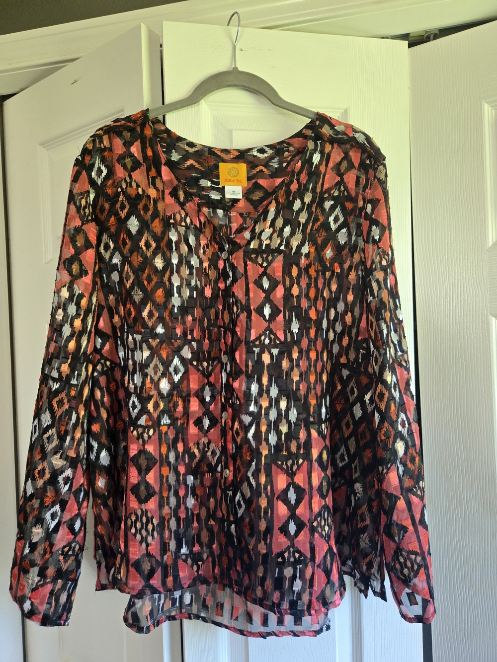 RUBY RD Lightweight Geometric Print Blouse 18